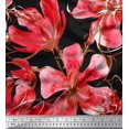 thumbnail image 1 of Soimoi Orange Moss Georgette Fabric Floral Decor Fabric Printed BTY 42 Inch Wide, 1 of 3