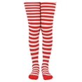 thumbnail image 4 of Jefferies Socks Big Girls'  Stripe Tights, Red/White, 8-10 Years, 4 of 4