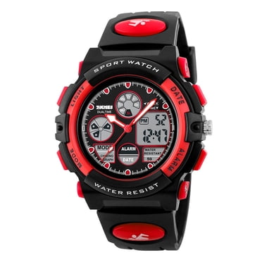 Skmei 1163 Watches Kids Outdoor Sports Children Watch Digital Quartz Wristwatch For Boys Girls Watches With Pu Strap Band Alarm Led Luminous Waterproof Date Shock Resistance Wearable Accessories