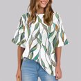 thumbnail image 2 of Pisexur Hauts d'Été pour Femmes Mode Décontractée Manches Courtes Col Rond T-Shirts Confortables Amples Surdimensionnés Imprimé Floral Blouses Hauts Mode T-Shirts Imprimés Graphiques Grande Taille Tops de Sortie S-5TG, 2 of 7
