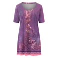 thumbnail image 4 of LOVZFMLL Robe Chandail Imprimée à Col Rond et Manches Courtes pour Femme Violet 5TG, 4 of 5