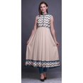 thumbnail image 2 of Bimba Robe Anarkali à Col Mandarin pour Femme, Rose Pâle, Imprimé Géométrique, Designer, Ethnique Indienne, Kurta, Petit, 2 of 6