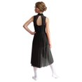 thumbnail image 2 of RUNQHUI Robe de Danse Ballet à Sequins pour Filles, Robe de Patinage Artistique Sans Manches Ourlet Irrégulier en Maille Noire 16, 2 of 7