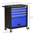 thumbnail image 3 of DURHAND 4-Drawer Tool Chest Rolling Tool Box with Storage Cabinet Handle, 3 of 9