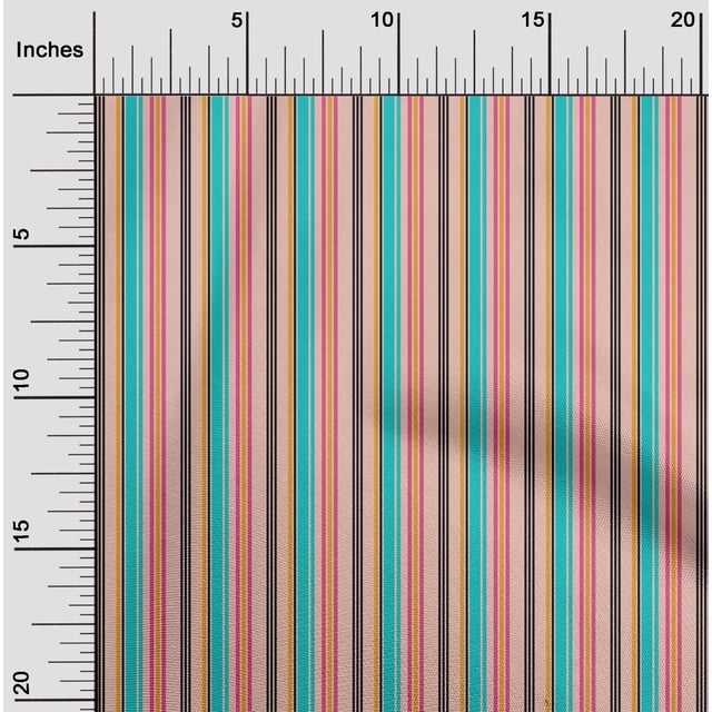 oneOone Cotton Flex Fabric Multicolor Stripe Print Sewing Fabric BTY 40 Inch Wide