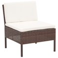 thumbnail image 4 of vidaXL 3 Piece Garden Lounge Set with Cushions Poly Rattan Brown, 4 of 5