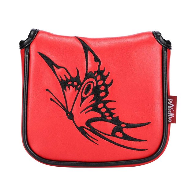 fastboy Universal Golf Mallet Putter Cover Square Headcover Magnetic Closure Guard Butterfly Red