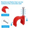 thumbnail image 4 of Unique Bargains Cable Clips with Steel Nail, 50Pcs 16mm/0.63' Plastic Cable Wire Clips, Ethernet Cable Clips Nail in Cable Clips, Red, 4 of 6