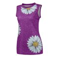thumbnail image 4 of EGNMCR Camisoles pour Femmes Femmes Hauts d'Été T-Shirts Sans Manches à Imprimé Marguerites Blouse Graphique, 4 of 6