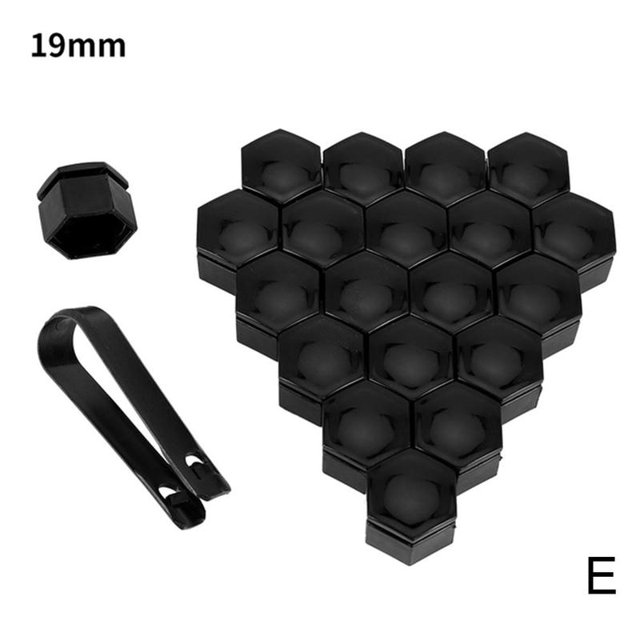 19mm Silver 20Pcs Black Car Wheel Nut Lug Dust Cover Cap Protector Bo Prof P8 U4Z0