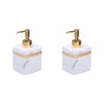 thumbnail image 2 of Ruiboury Distributeur de Savon en Résine Réutilisable pour Table Cuisine Douche Shampoing Salle de Bain Blanc 400ml 2Ensemble, 2 of 6