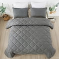thumbnail image 2 of JML 3 Pieces Dark Gray Queen Comforter Set, Soft Microfiber Bedding Set With 1 Comforter and 2 Pillow Cases Suit for All Seasons, 2 of 7