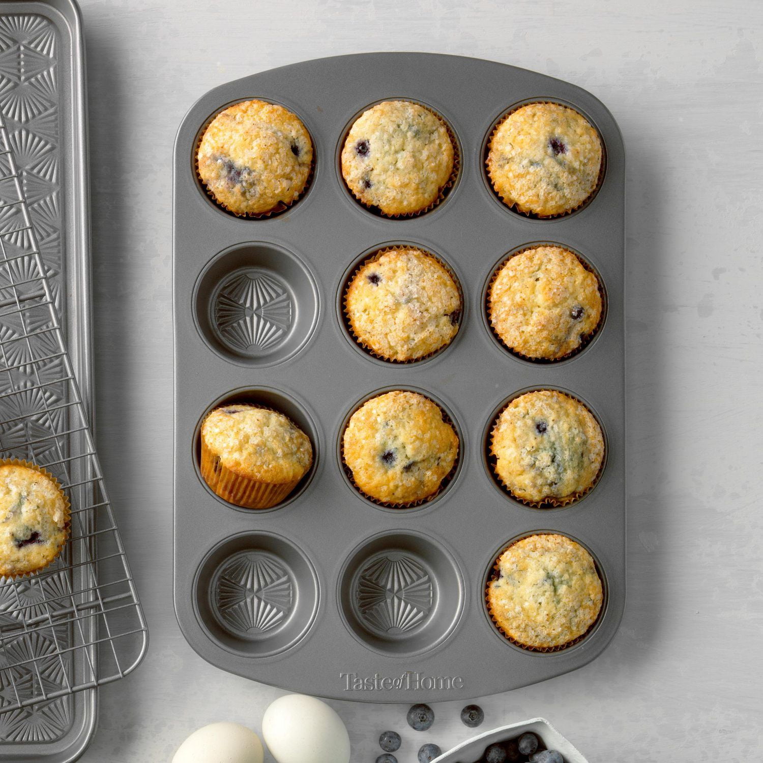 Taste of Home 3066 12 Cup Nonstick Metal Muffin Pan, 2 Pack