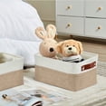 thumbnail image 3 of DECOMOMO Paniers de Rangement pour Étagères Bacs de Rangement Durables Petits (Beige et Blanc, Lot de 6), 3 of 6