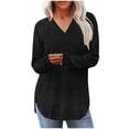 thumbnail image 1 of BLVB Womens Soft Long Sleeve V Neck Shirts Solid Color Casual Ribbed Knitted Pullover Tunic Tops Lightweight Curvy Sweaters, 1 of 7