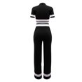 thumbnail image 3 of Hauts à Manches Courtes pour Femmes Mode Été Col Rond Couleur Unie Décontracté Ensemble Haut à Manches Courtes + Pantalon Léger Pantalons d'Été Femmes Hauts à Manches Courtes pour Femmes, 3 of 6