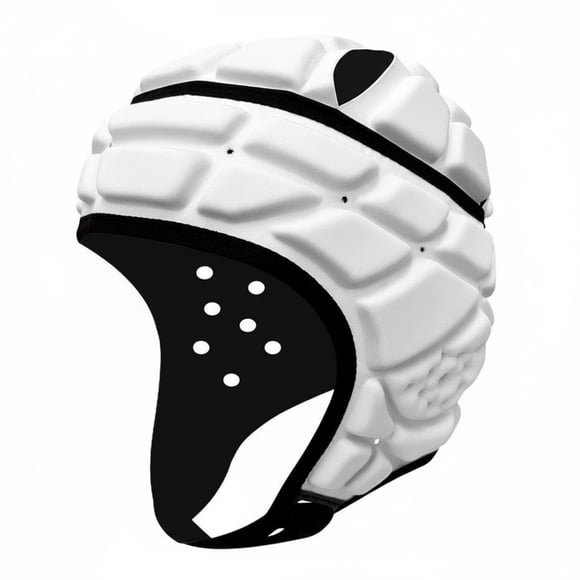 kowaku Padded Rugby Helmet EVA Padding Rugby Headgear Shock Absorbing Padded Sports Helmet for Children, Biking, Skiing, White, Adult