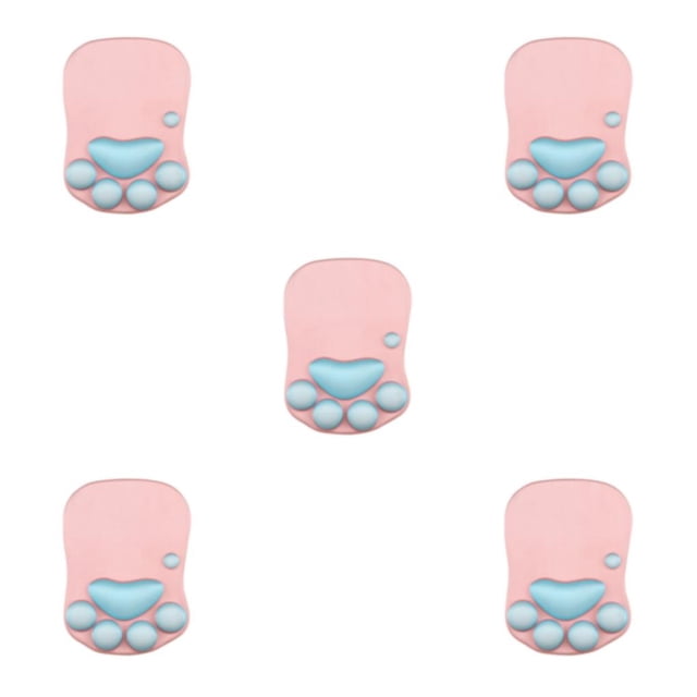 maskred Stylish Cat Paw Gaming Mouse Mat Wrist Protection Non-slide Base Safe Unique DS-011 pink blue 5Set