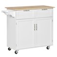 thumbnail image 1 of HOMCOM Rolling Kitchen Island with Storage Cabinet, Drawers, Towel Rack, 1 of 10