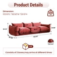 thumbnail image 2 of The Magic Home 3-Seater Modular Floor L-Shaped Chenille Sectional Sofa, Orange, 2 of 11