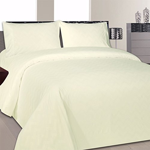 Beverly Hills Chevron Collection 1800 Series Ultra Soft Wrinkle Resistant Solid Color Sheet Set (King, Ivory)
