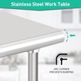 thumbnail image 3 of Senfot Double Layer Stainless Steel Workbench 24 x 24 x 35 Inch, Stationary Garage Work Table No Wheels with Rear Back Panel, 3 of 8
