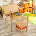 thumbnail image 4 of Gymax Kids Table and Chair Set Wood Activity Study Desk w/ Storage Drawer Hook Natural, 4 of 10