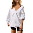 thumbnail image 1 of MeetoTime Oversized Long Sleeve Pullover for Women Fall Trendy V-Neck Loose Solid Color Sweatshirt Tops, 1 of 5