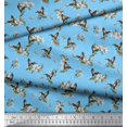 thumbnail image 2 of Soimoi Poly Georgette Fabric Leaves,White Floral & Hummingbird Print Fabric by The Yards 52 Inch Wide, 2 of 3
