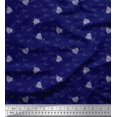 thumbnail image 1 of Soimoi Blue Moss Georgette Fabric Heart & Love Text Printed Fabric 1 Yard 42 Inch Wide, 1 of 5