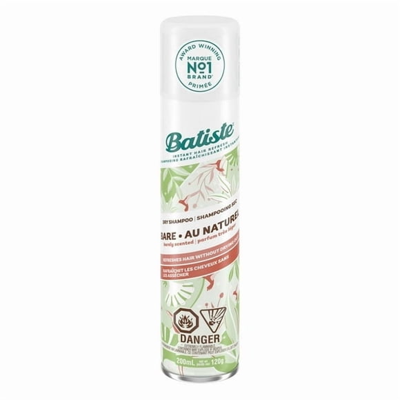 Batiste Vaporisateur de Shampoing Sec, Parfum Nu, Rafraîchit les Cheveux et Absorbe l'Huile entre les Lavages, Shampoing Sans Eau pour Ajouter de la Texture aux Cheveux et au Corps, 200 ml