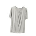 thumbnail image 2 of Weiqiqre T-Shirt à Col Rond pour Femme à Manches Courtes Ajusté T-Shirt Mince Uni Haut de Pyjama Pyjama à Manches Courtes, 2 of 7