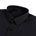 thumbnail image 4 of RXIRUCGD Chemise Cardigan pour Homme, Mode, Uni, Col Rabattu, Haut de Bureau, Chemise à Boutons, Noir, Taille : TP, 4 of 8