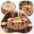 thumbnail image 4 of Gausva Maple Leaf Print Round Polyester Tablecloth for Fall Thanksgiving, 4 of 7