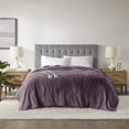 thumbnail image 2 of OLLIIX Couverture Chauffante Électrique en Peluche, Twin, Violet, 2 of 10