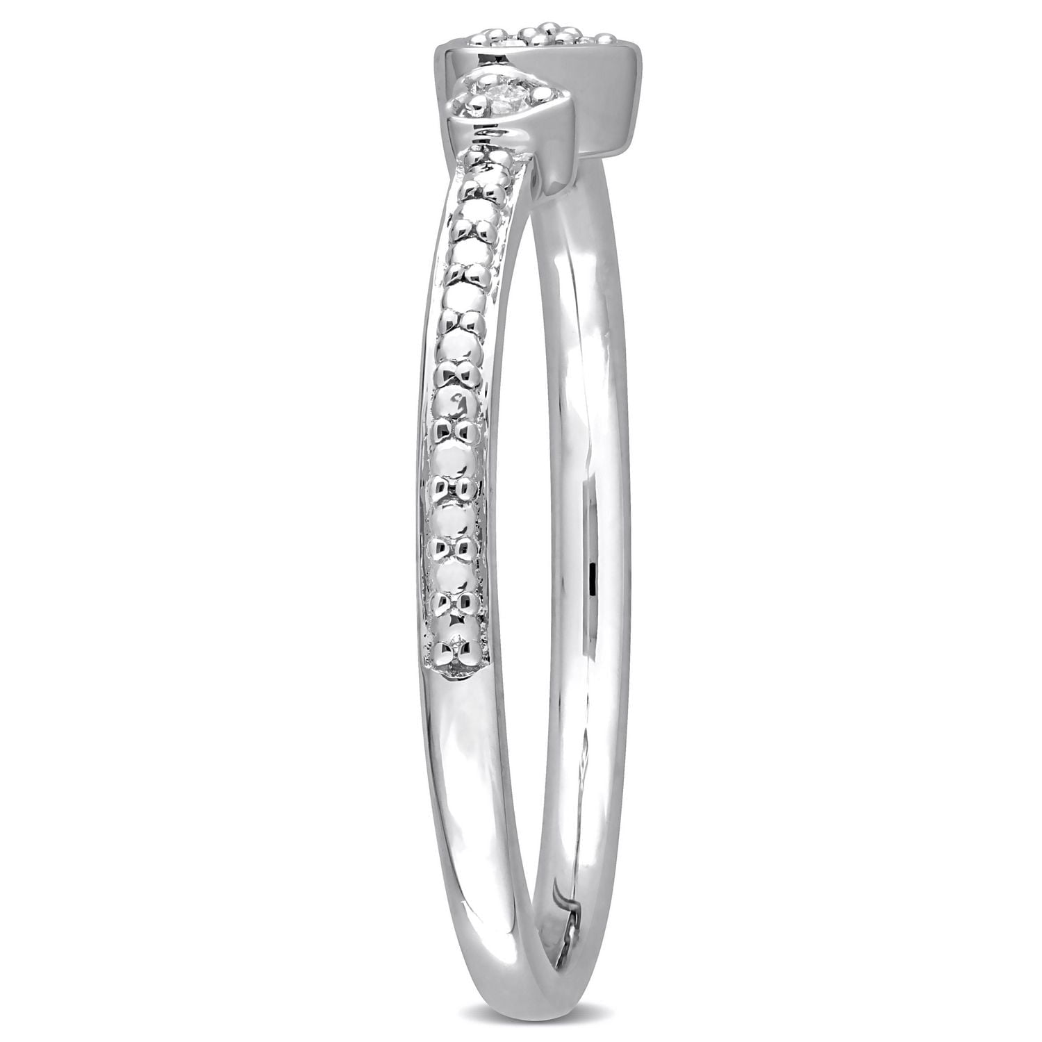 Bague de Promesse en forme de double coeur Miabella d'accent de diamant en Argent Sterling