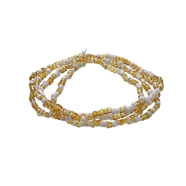 Women Waist Bead Chain Multi-layer Elastic Body Chain Belly Chain for Beach