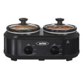 thumbnail image 1 of Sunvivi Double Slow Cooker,2 Pot Small Mini Crock Buffet Servers and Warmer,Dual Pot Oval Manual Slow Cooker with Adjustable Temp Removable Ceramic P, 1 of 8