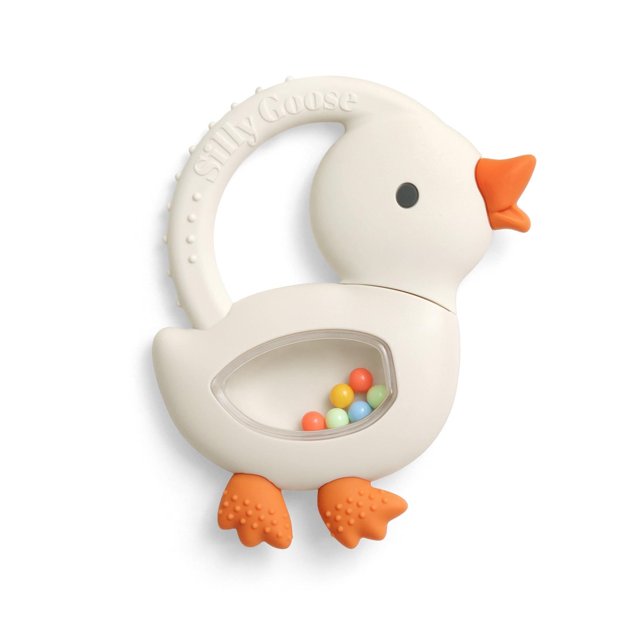 Itzy Ritzy Bitzy Shake™ Goose Silicone Teether and Rattle for Infants, 3+ Months