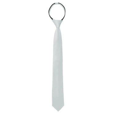 INSPIRE CHIC Men's Skinny Pre-Tied Solid Color Zipper Adjustable Necktie for Wedding Groom Silver gray One Size