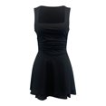 thumbnail image 3 of biudgviw Women's Halter Mini Sundress Square Neck Sleeveless Ruched Waist Ruffle Layered Hem A-Line Dress Club Party Dresses, 3 of 4