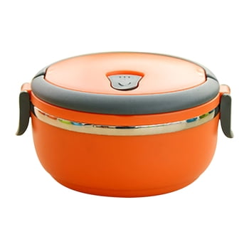 Staron Bento Box Lunch Containers for Adults, Reusable Food Storage Snack Containers for Work and Travel, Orange Lunch Box
