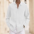 thumbnail image 2 of 2025 Homme Été Uni Décontracté Col Rabattu Grande Taille Chemise Ample Imprimé Hommes Col Rabattu Long N Chemise à Manches Longues, 2 of 5
