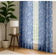 thumbnail image 4 of Vargottam 84 Inch Rod Pocket/Back Tab Cotton Curtains for Windows and Doors- Light Filtering Cotton- Light Filtering Drapes For Doors- Set of 2 Panels, 52"x84"- Hand Drawn Floral Design (Blue), 4 of 8