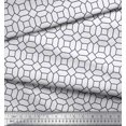 thumbnail image 2 of Soimoi White Rayon Fabric Octagon Art Geometric Printed Fabric 1 Yard 42 Inch Wide, 2 of 5