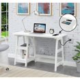 thumbnail image 1 of Designs2Go Bureau Tréteau avec Station de Recharge, Fini Bois Blanc, 1 of 7