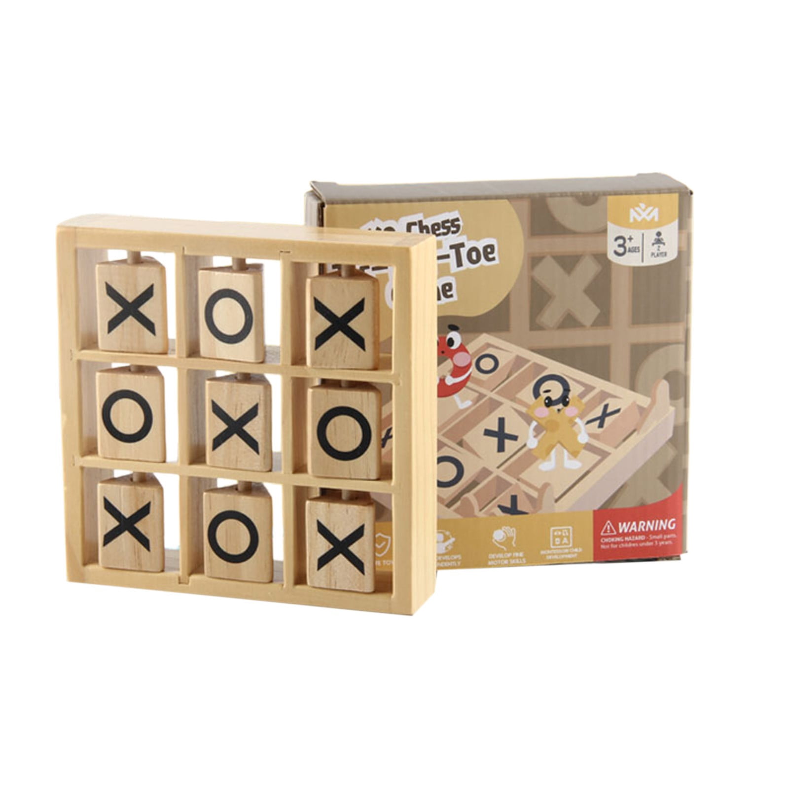 Tic Tac Toe Game, Wooden Noughts And Crosses Board, Educational Strategy Puzzle, Parent Child Interactive Game, Mini Tabletop Toy, Party Entertainment Toy, Kids Gift Learning Game