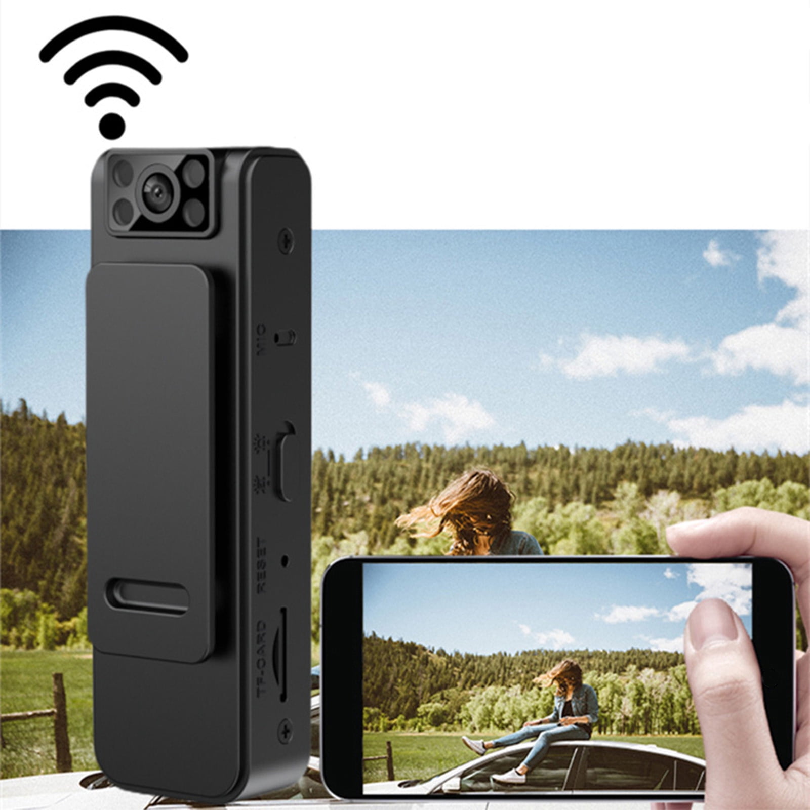 Czzoypi WIFI Audio Video Recorder, Infrared Night Vision HD 1080P Back Clip Camera, Portable Magnetic Body Camera for Outdoor Sports Security Surveillance