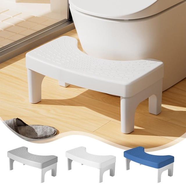 Feltree Foldable and Stackable Toilet Squatting Stool, 6.69in High Non-Slip Bathroom Step Stool for Adults and Kids, Fits All Toilets for Easy Poop Position Assistance