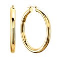 thumbnail image 1 of 14K Yellow Gold 3MM Shiny Round Tube Hoop Earrings, 20mm, 1 of 1
